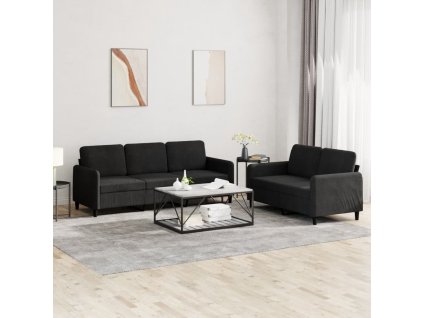 vidaXL 2-dielna sedacia súprava čierna zamat