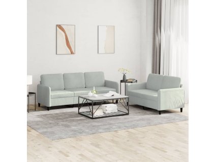 vidaXL 2-dielna sedacia súprava bledosivá zamat