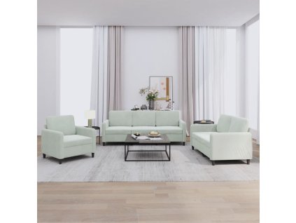 vidaXL 3-dielna sedacia súprava bledosivá zamat