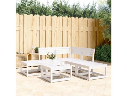 vidaXL 5-dielna záhradná súprava pohoviek biela borovicový masív