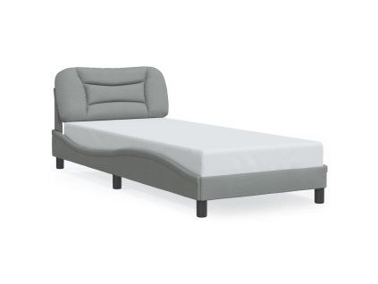 vidaXL Posteľný rám s čelom bledosivý 80x200 cm látka