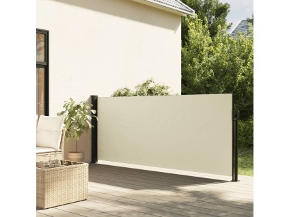 vidaXL Zaťahovacia bočná markíza, krémová 120x600 cm