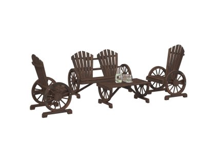 vidaXL 4-dielna záhradná sedacia súprava jedľový masív