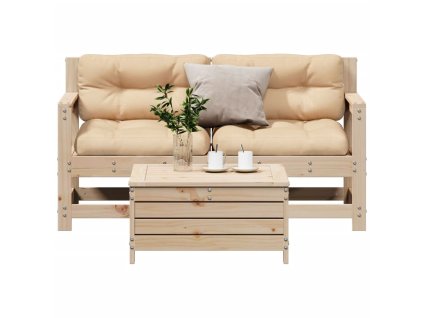 vidaXL 3-dielna záhradná sedacia súprava+podložky, borovicový masív