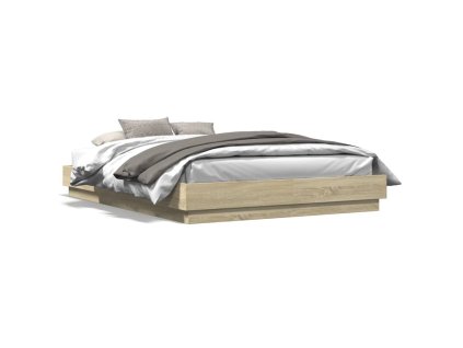 vidaXL Posteľný rám dub sonoma 120x200 cm kompozitné drevo