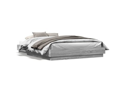 vidaXL Posteľný rám sivý dub sonoma 120x200 cm kompozitné drevo