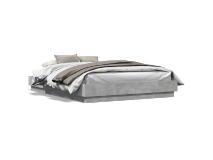 vidaXL Posteľný rám betónový sivý 120x200 cm kompozitné drevo