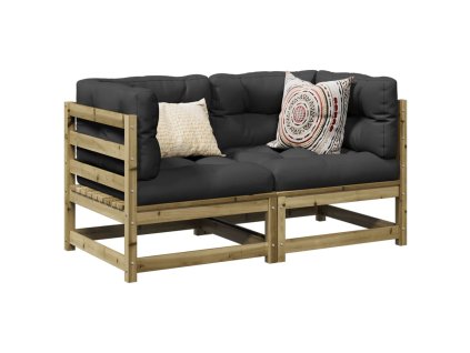 vidaXL 2-dielna záhradná sedacia súprava s vankúšmi impreg. borovica