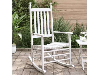 vidaXL Hojdacie kreslá zaoblené sedadlá 2 ks biele jedľový masív