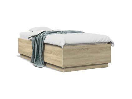 vidaXL Posteľný rám dub sonoma 75x190 cm kompozitné drevo