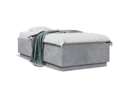 vidaXL Posteľný rám betónový sivý 75x190 cm kompozitné drevo