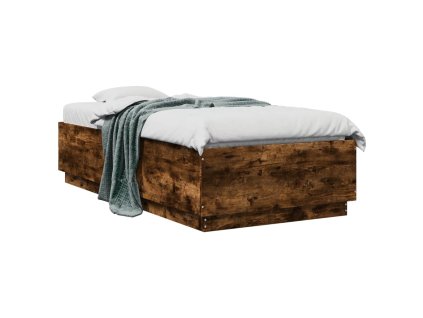vidaXL Posteľný rám dymový dub 75x190 cm kompozitné drevo