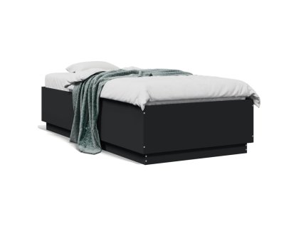 vidaXL Posteľný rám čierny 75x190 cm kompozitné drevo