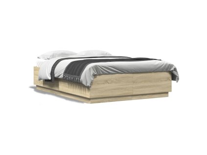 vidaXL Posteľný rám dub sonoma 120x200 cm kompozitné drevo