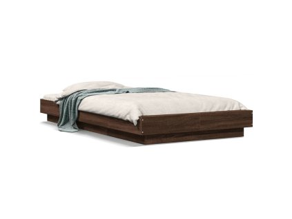 vidaXL Posteľný rám hnedý dub 75x190 cm kompozitné drevo