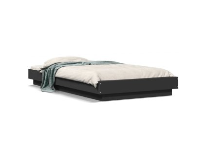 vidaXL Posteľný rám čierny 75x190 cm kompozitné drevo