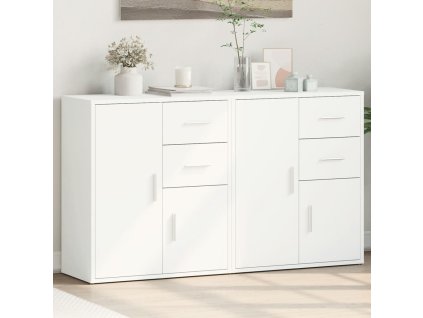 vidaXL Komody 2 ks biele 60x31x70 cm kompozitné drevo