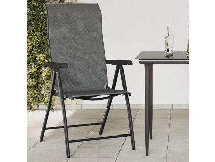 vidaXL Skladacie záhradné stoličky 8 ks, sivé, polyratan