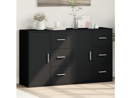 vidaXL Komody 2 ks čierne 60x31x70 cm kompozitné drevo