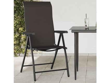 vidaXL Skladacie záhradné stoličky 8 ks, čierna káva, polyratan