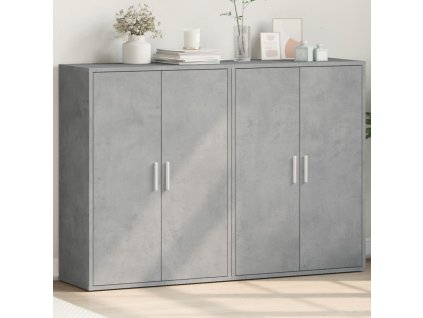 vidaXL Komody 2 ks betónovosivé 60x31x84 cm kompozitné drevo