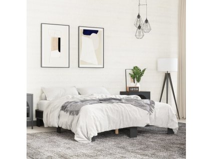 vidaXL Posteľný rám čierny 150x200 cm kompozitné drevo a kov