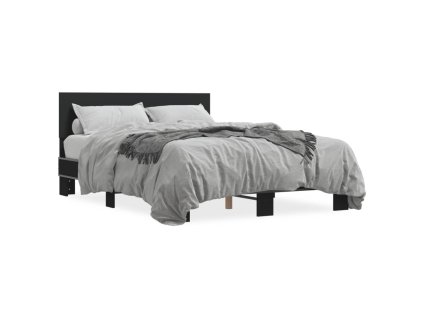 vidaXL Posteľný rám čierny 140x200 cm kompozitné drevo a kov