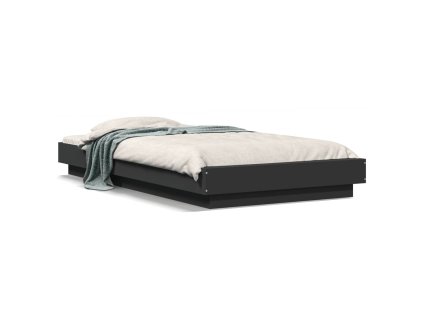 vidaXL Posteľný rám čierny 100x200 cm borovicový masív