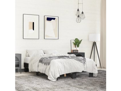 vidaXL Posteľný rám čierny 120x200 cm kompozitné drevo a kov