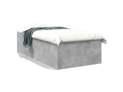 vidaXL Posteľný rám betónový sivý 75x190 cm kompozitné drevo