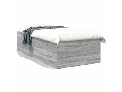 vidaXL Posteľný rám sivý dub sonoma 100x200 cm borovicový masív