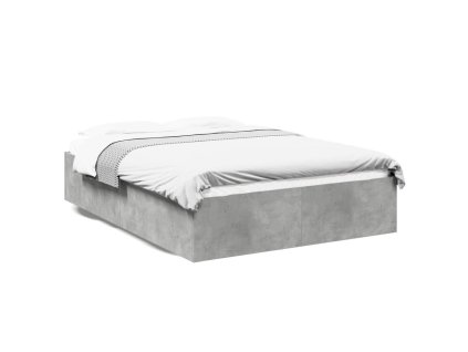 vidaXL Posteľný rám betónový sivý 135x190 cm kompozitné drevo