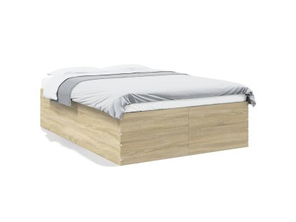 vidaXL Posteľný rám dub sonoma 120x190 cm kompozitné drevo