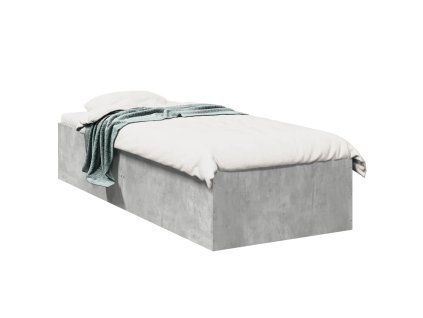 vidaXL Posteľný rám betónový sivý 90x200 cm borovicový masív