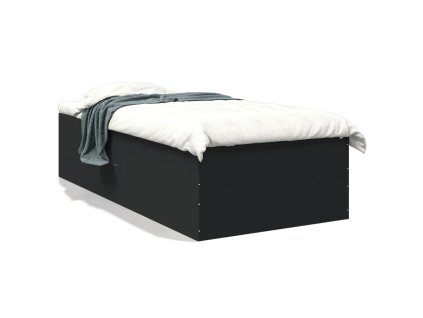 vidaXL Posteľný rám čierny 100x200 cm borovicový masív