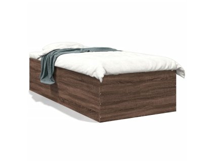 vidaXL Posteľný rám hnedý dub 90x190 cm kompozitné drevo
