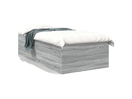 vidaXL Posteľný rám sivý dub sonoma 75x190 cm kompozitné drevo