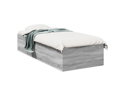 vidaXL Posteľný rám sivý dub sonoma 90x200 cm borovicový masív