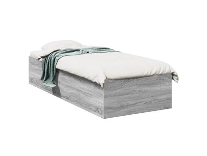 vidaXL Posteľný rám sivý dub sonoma 90x190 cm borovicový masív