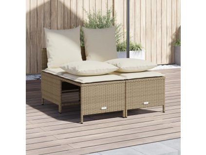 vidaXL 4-dielna záhradná súprava pohoviek s vankúšmi béžová polyratan