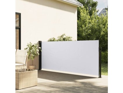 vidaXL Zaťahovacia bočná markíza, biela 140x600 cm