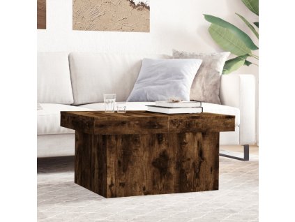 vidaXL Konferenčný stolík dymový dub 80x55x40 cm kompozitné drevo