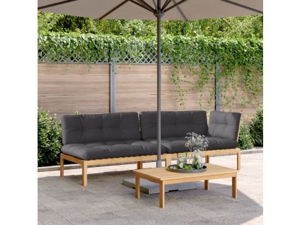 vidaXL 3-dielna záhradná paletová súprava pohoviek s vankúšmi akácia