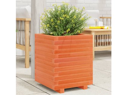 vidaXL Záhradný kvetináč voskovohnedý 40x40x49,5 cm masívna borovica