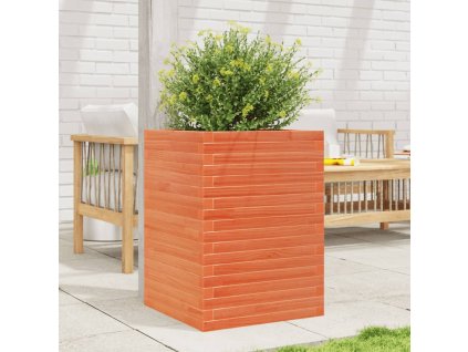 vidaXL Záhradný kvetináč voskovohnedý 50x50x68,5 cm masívna borovica