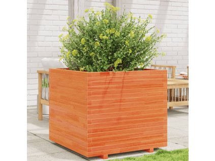 vidaXL Záhradný kvetináč voskovohnedý 80x80x72 cm masívna borovica