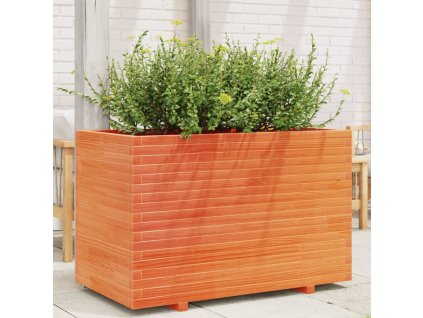 vidaXL Záhradný kvetináč voskovohnedý 110x60x72 cm masívna borovica