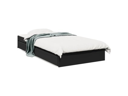 vidaXL Posteľný rám so zásuvkami čierny 75x190 cm kompozitné drevo