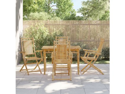 vidaXL Skladacie záhradné stoličky 4 ks 53x66x99 cm bambus