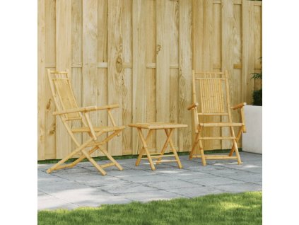 vidaXL 3-dielna bistro súprava bambusová